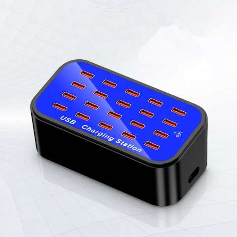 20 Ports  20A USB Charging Station Family-Sized Desktop USB Rapid Charger Multiple USB Charger for Hotel School Shop